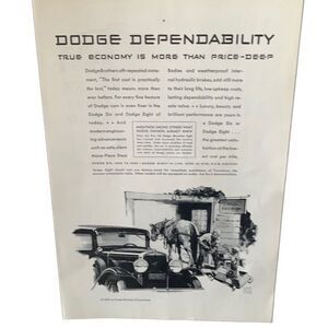 Vintage 1930 Dodge Dependability True Economy Ad Advertisement